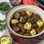 High Protein Slow Cooker Garlic Butter Beef Bites