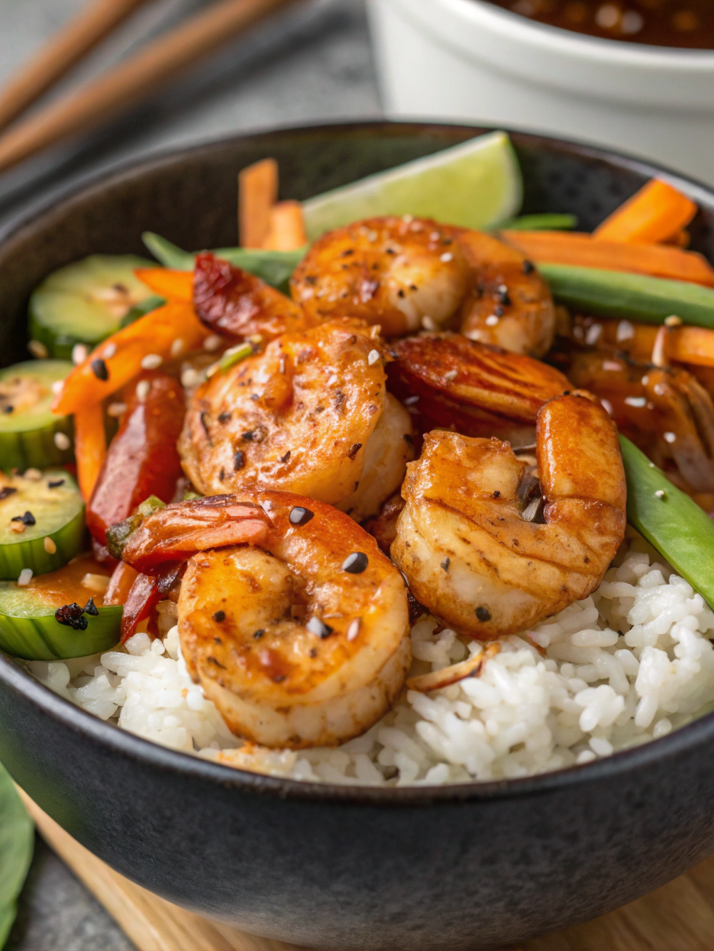 Honey Garlic Shrimp Bowls