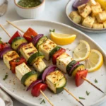 Mediterranean Veggie Halloumi Skewers