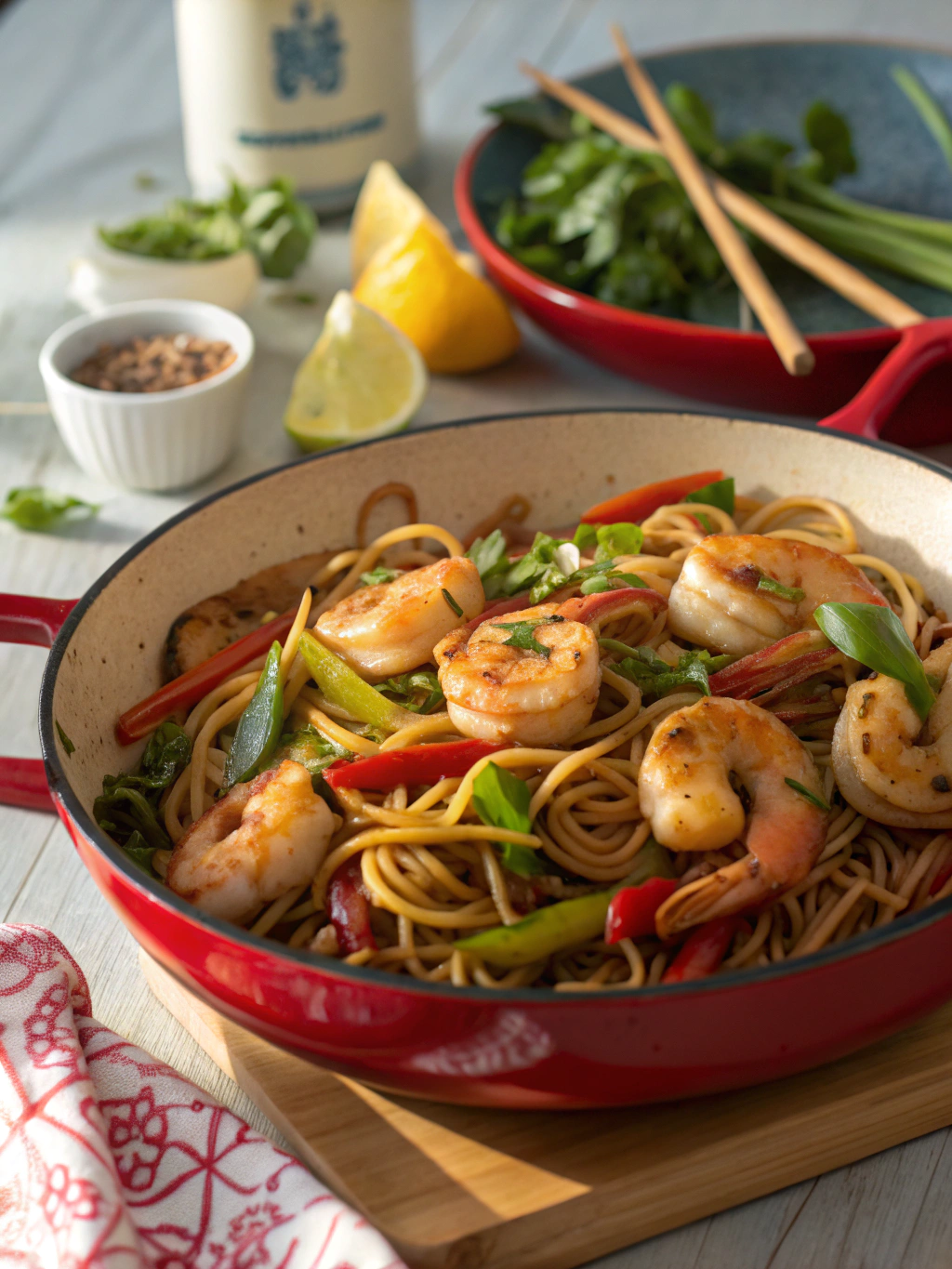 5 Steps to a Tasty Shrimp Stir Fry with Noodles in 25-Minutes!