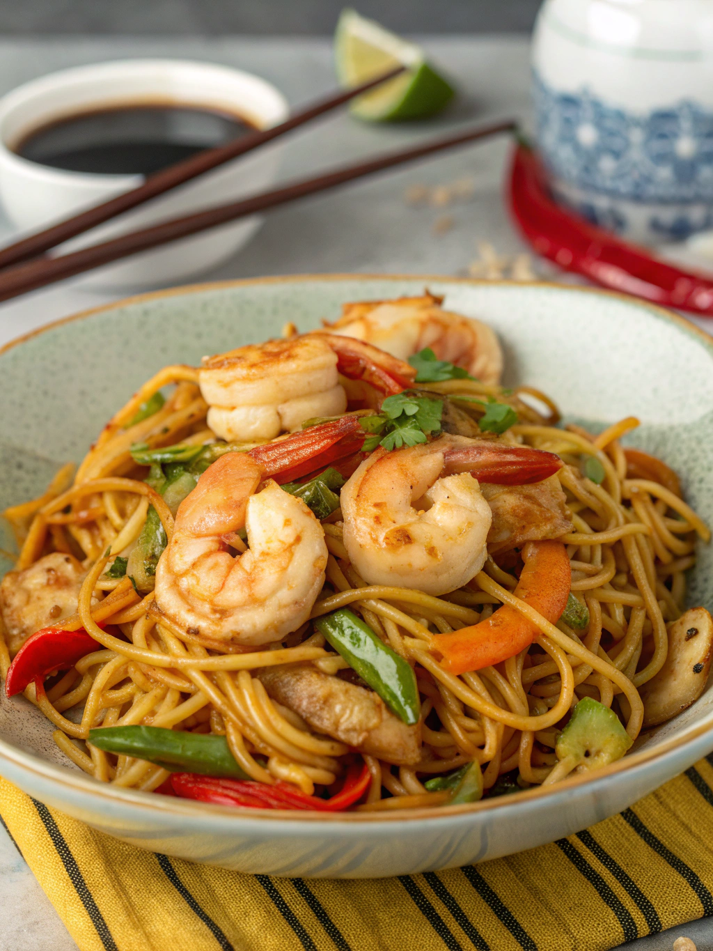 Shrimp Stir Fry with Noodles in 25-Minutes