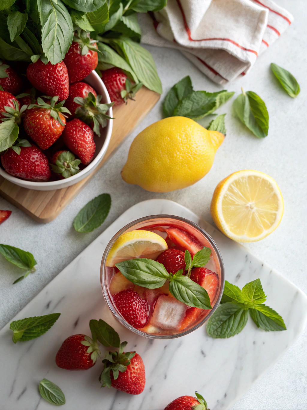 Strawberry Basil Lemonade Ingredients