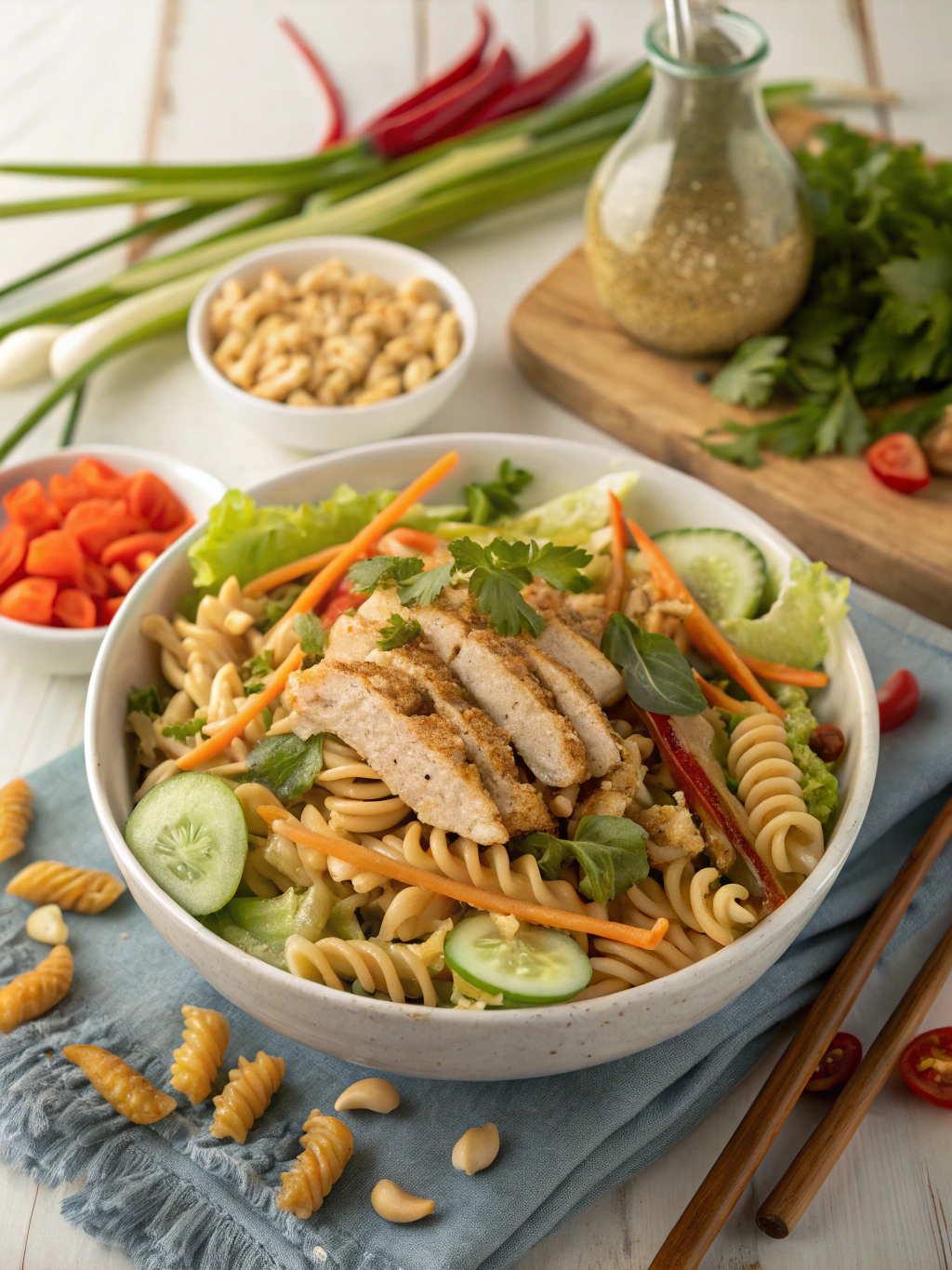 Thai Peanut Chicken Pasta Salad: 5 Secret Tips for the Best Flavor! 6 Ingredients for Thai Peanut Chicken Pasta Salad