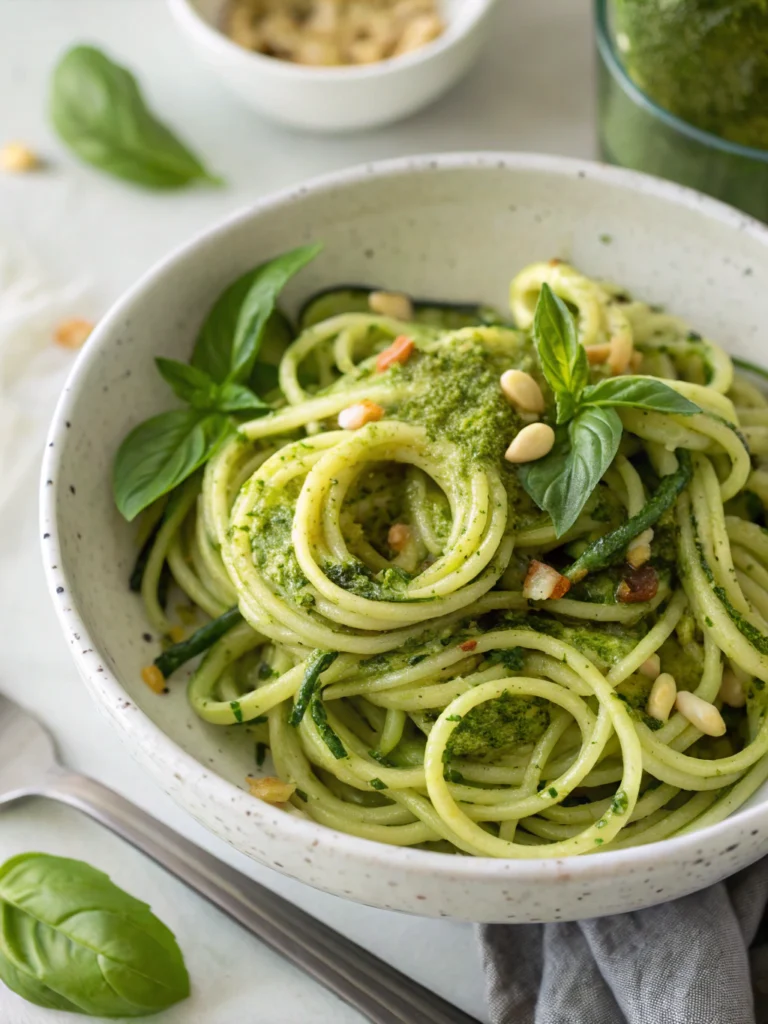 Zucchini Noodle Pesto Bowl