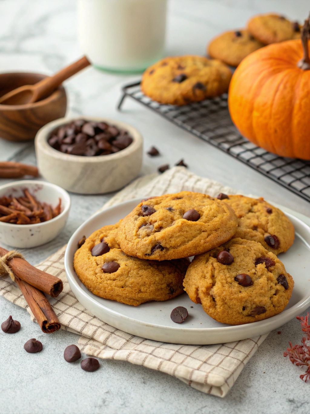 Brown Butter Pumpkin Chocolate Chip Cookies