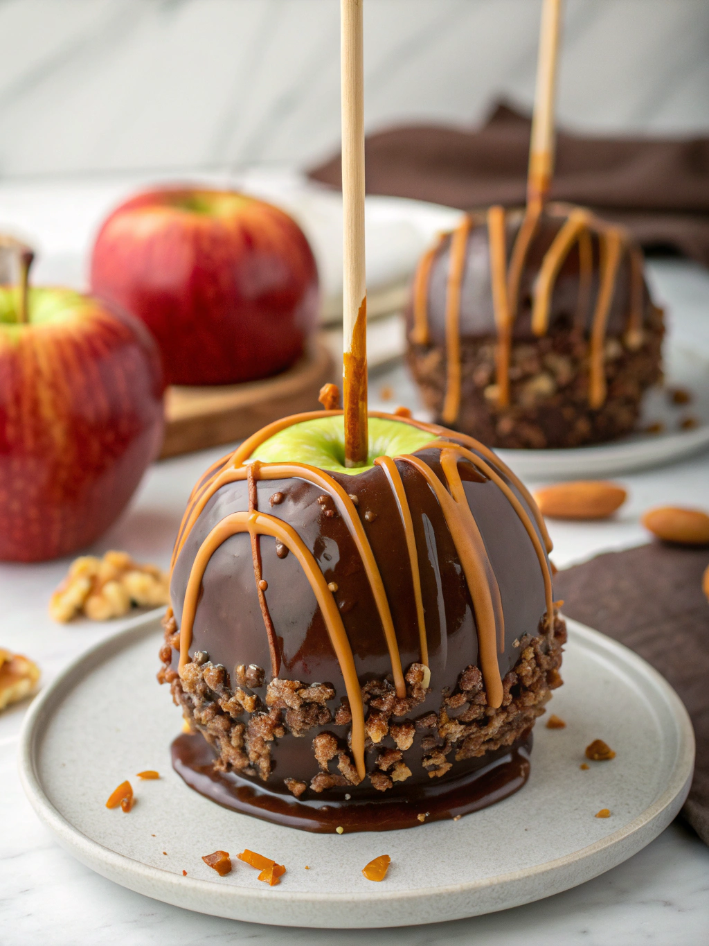 Chocolate Date Caramel Apples