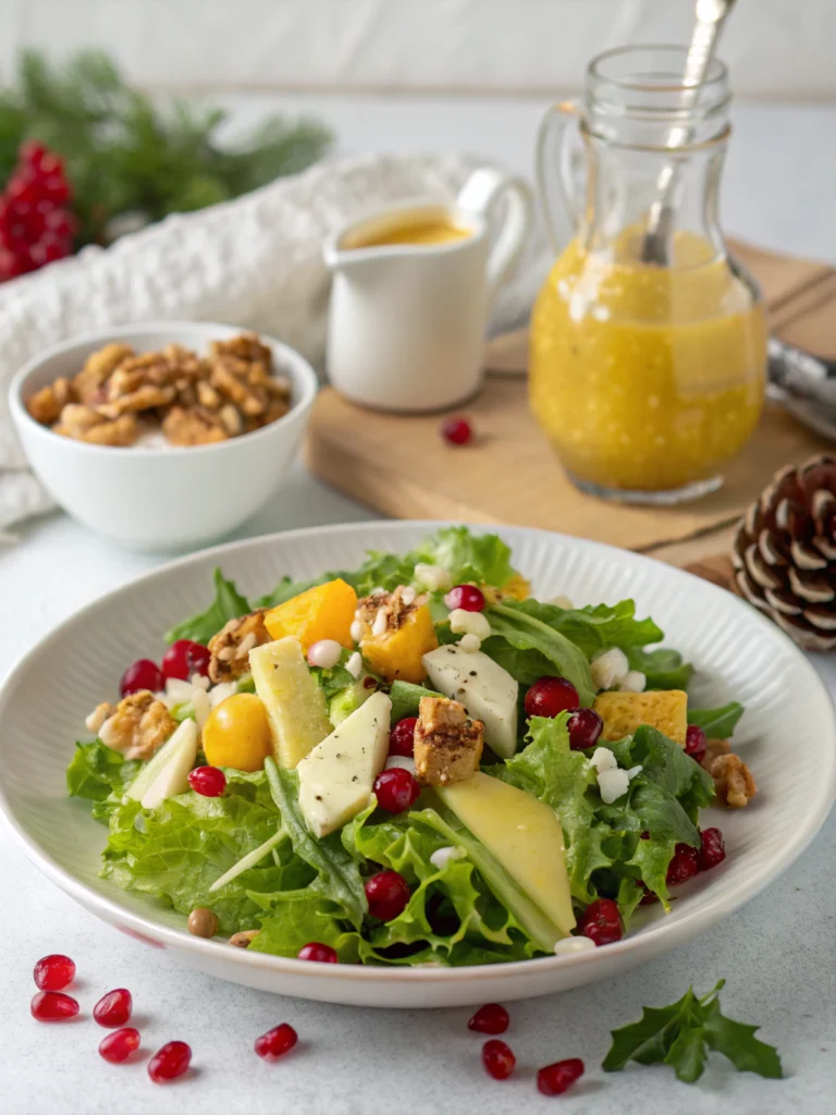 Christmas Salad with Honey Mustard Dressing
