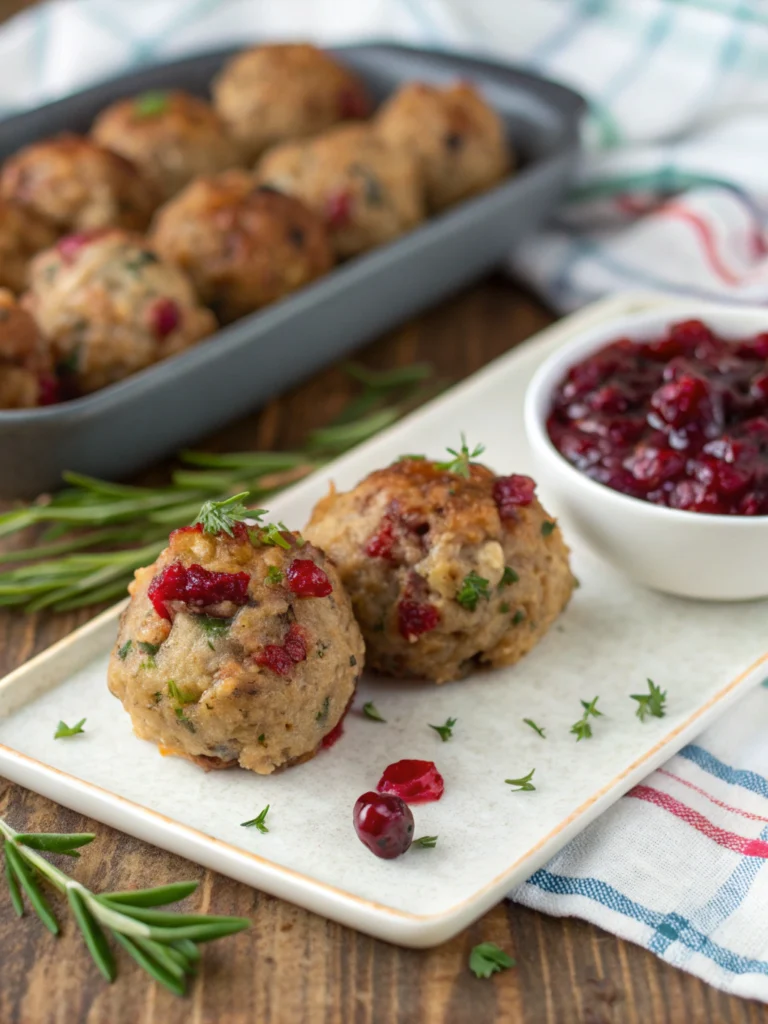Cranberry Turkey Stuffing Balls