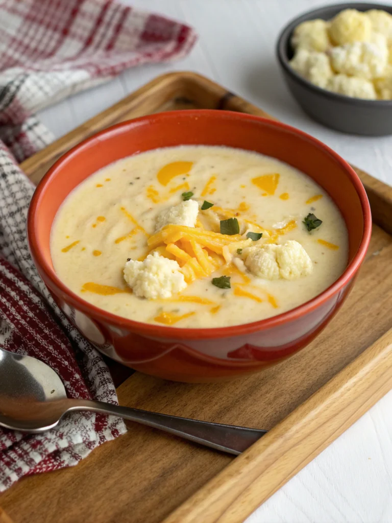 Creamy Cheddar Cauliflower Soup Recipe