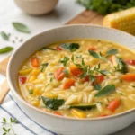 Creamy Orzo and Vegetable Soup