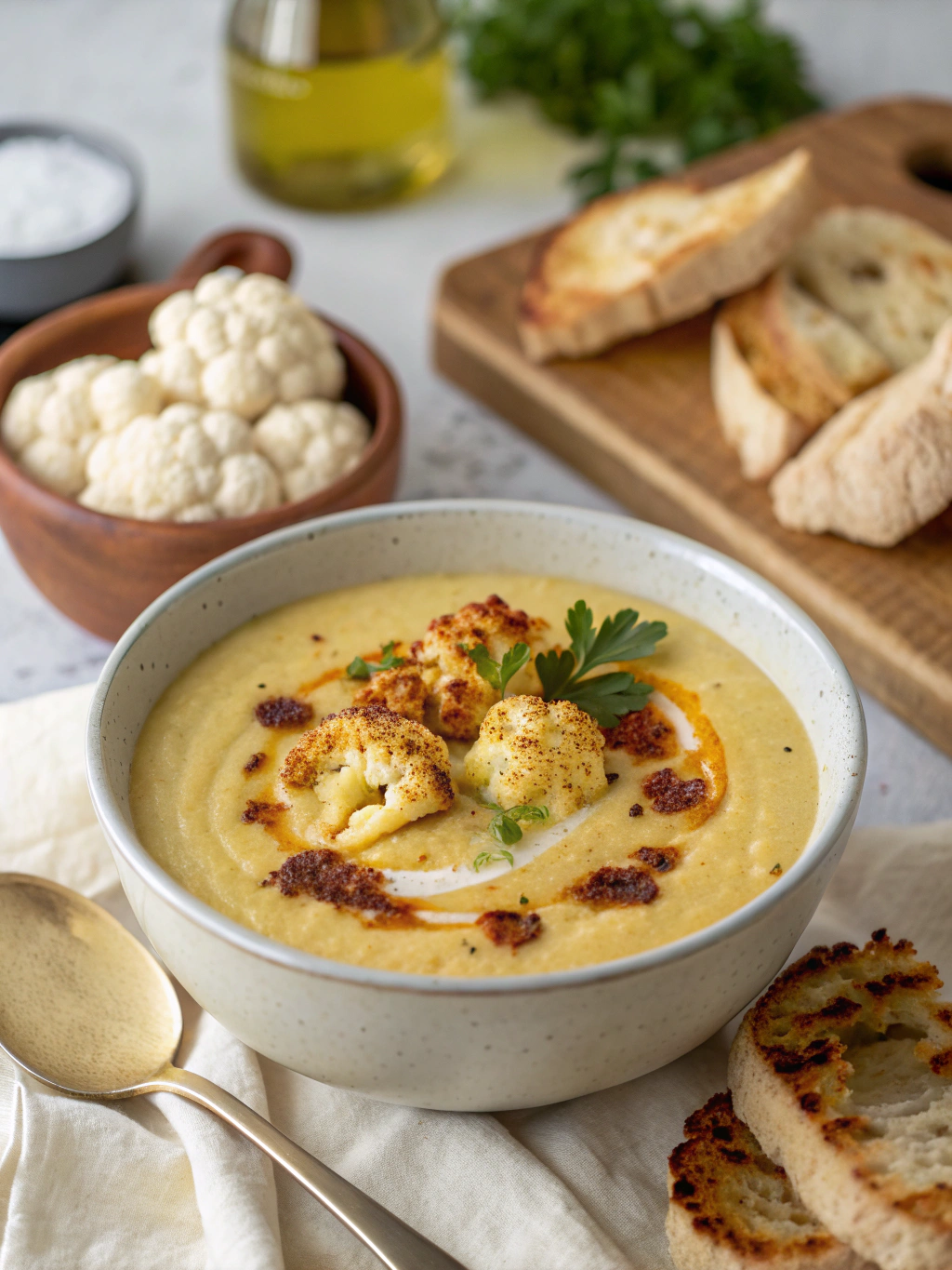Creamy Roasted Cauliflower Soup
