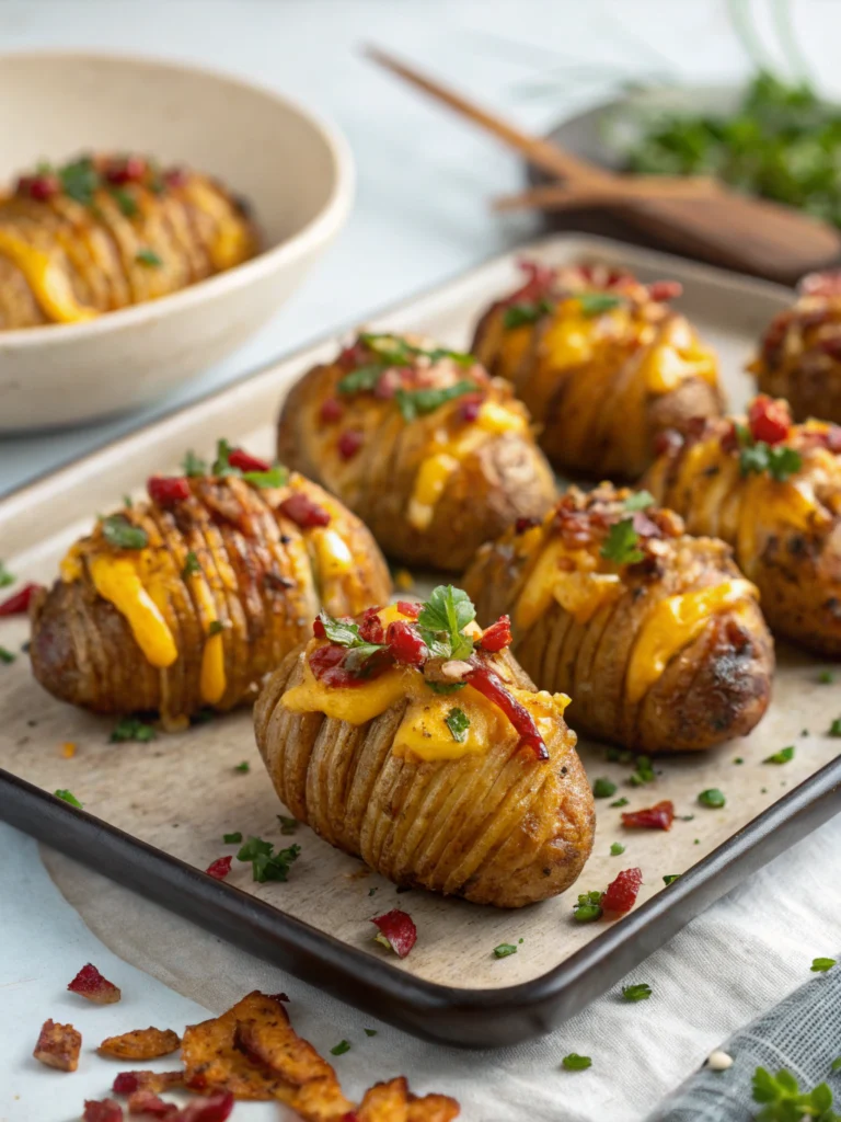 Crispy Loaded Hasselback Potato Bites
