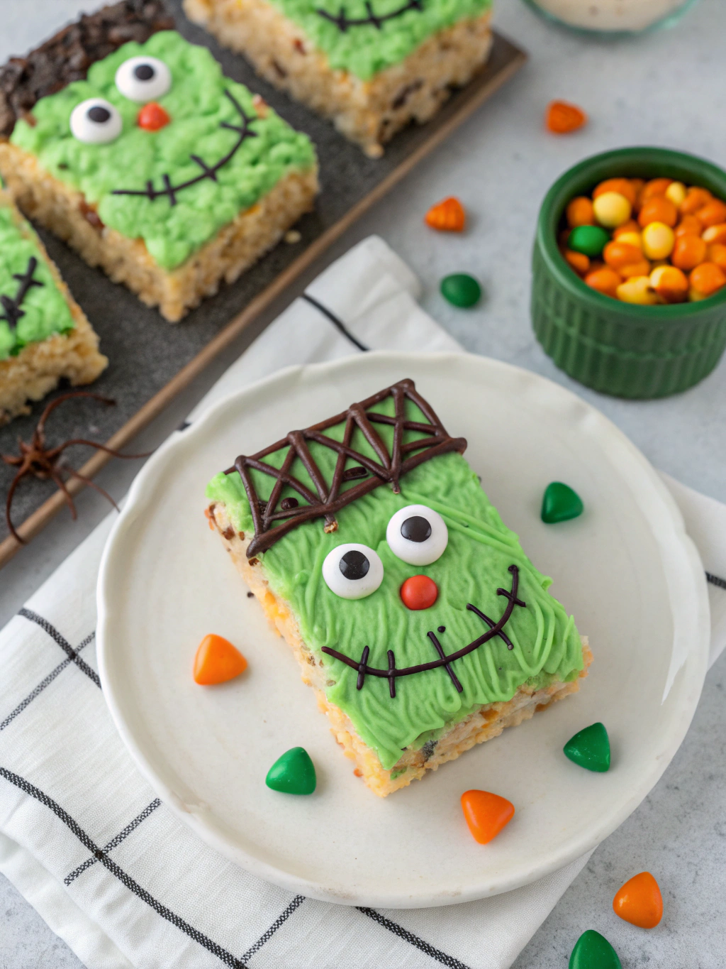 Frankenstein Rice Krispie Treats