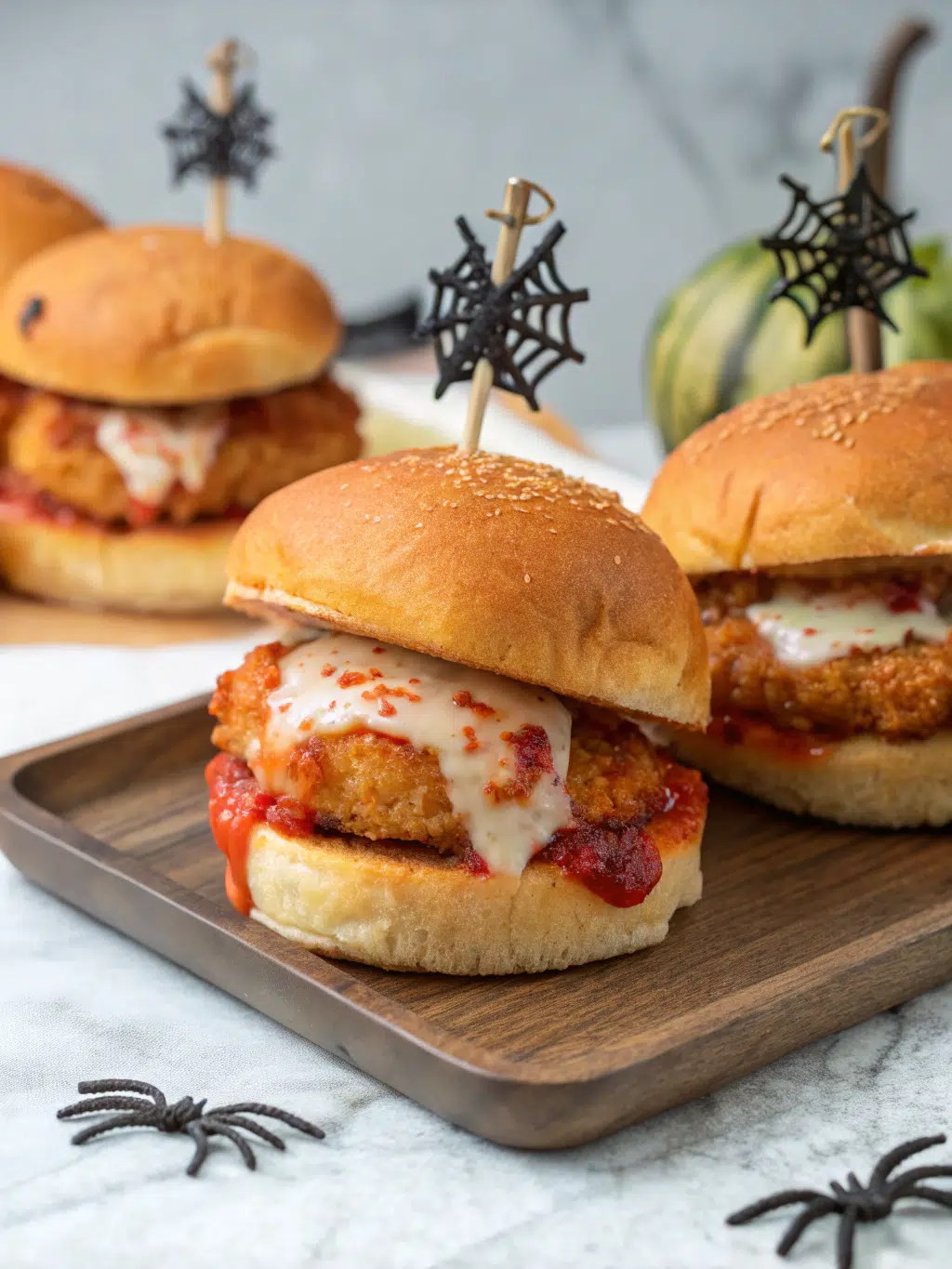 Halloween Chicken Parm Sliders