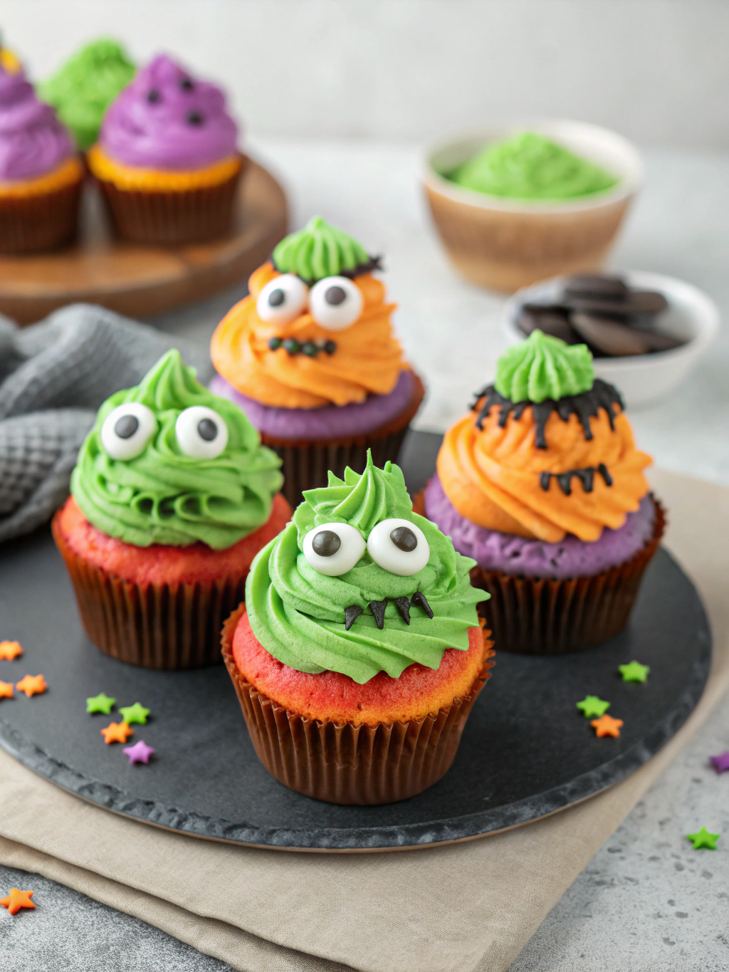 Halloween Monster Cupcakes