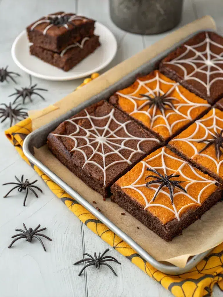 Halloween Spiderweb Brownies