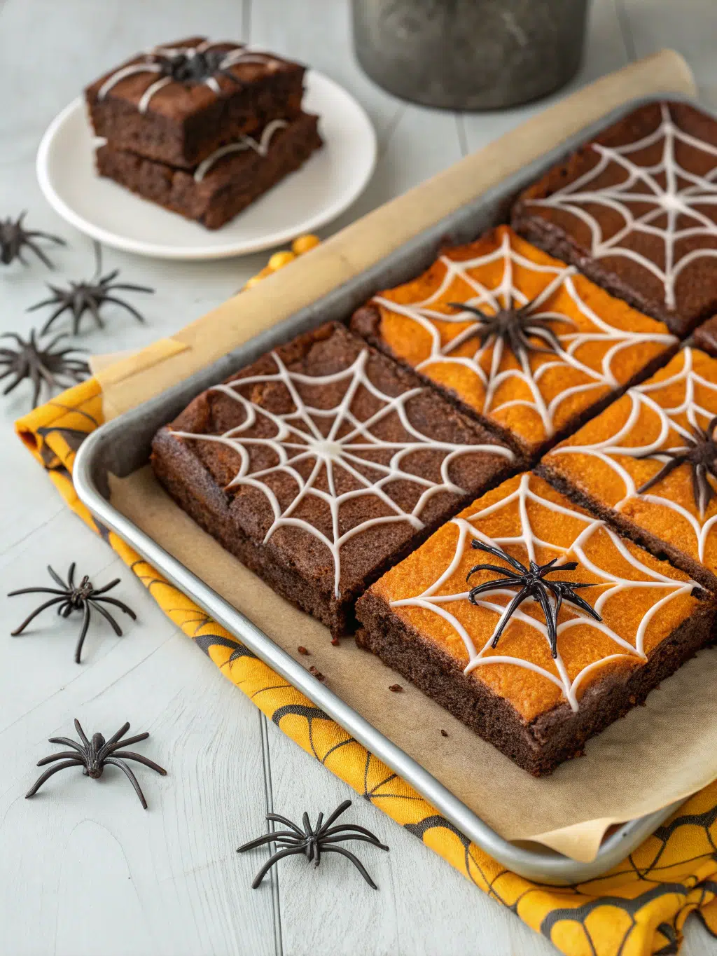 Halloween Spiderweb Brownies