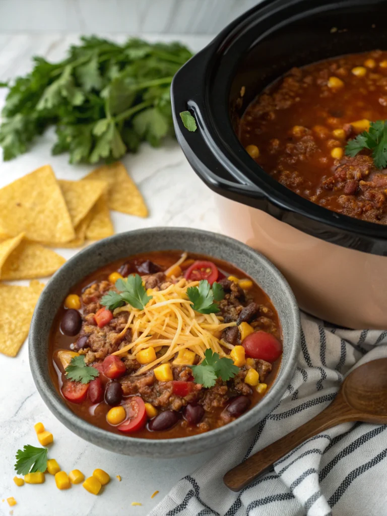 Lazy Day Taco Soup in Slow Cooker