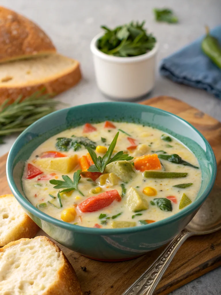 One Pot Creamy Vegetable Soup