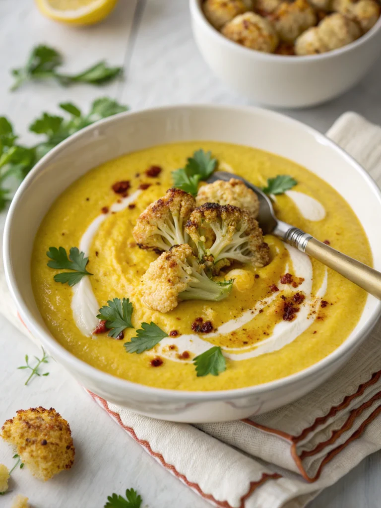 Roasted Cauliflower Soup (Creamy & Easy)