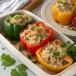 SHREDDED CHICKEN & RICE STUFFED PEPPERS