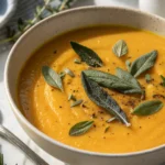 Silky Butternut Squash Soup with Crispy Sage Topping