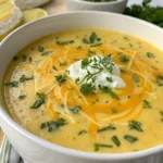 Smooth Cheddar Garlic Herb Potato Soup