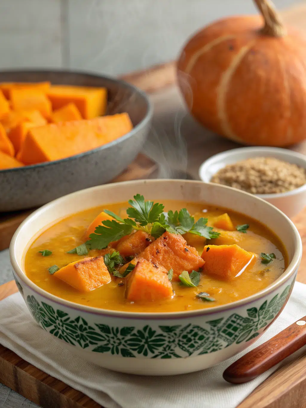 Spicy Butternut Squash Sweet Potato Soup
