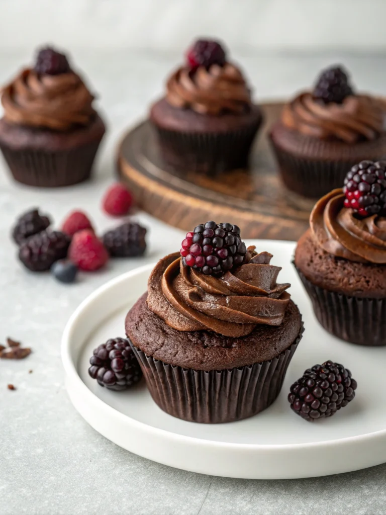 Vegan Blackberry Chocolate Cupcakes
