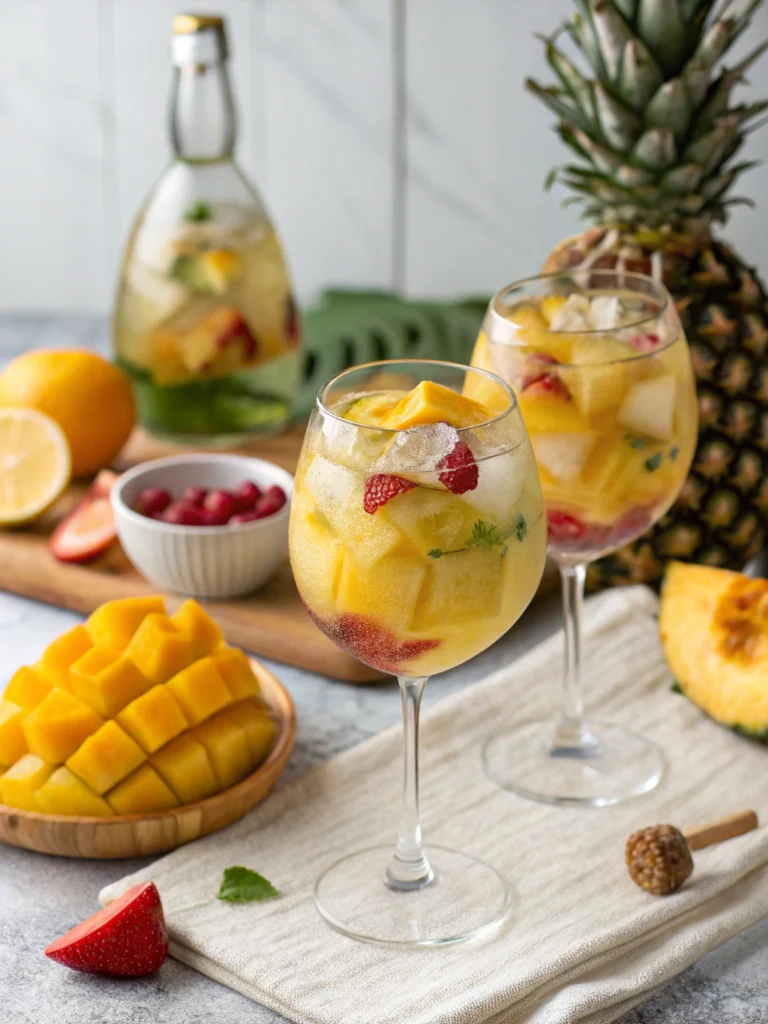 White Wine Sangria Recipe with Tropical Fruits