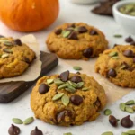 Brown Butter Pumpkin Oatmeal Chocolate Chip Cookies.