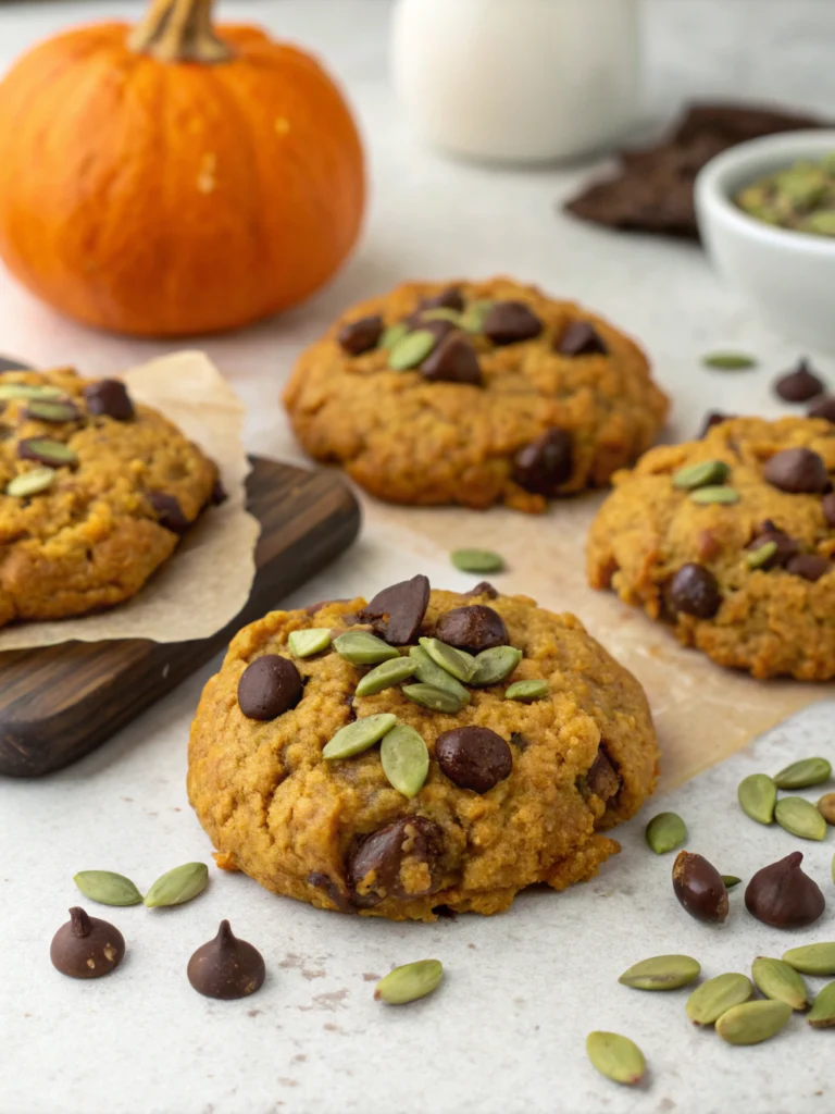 Brown Butter Pumpkin Oatmeal Chocolate Chip Cookies.