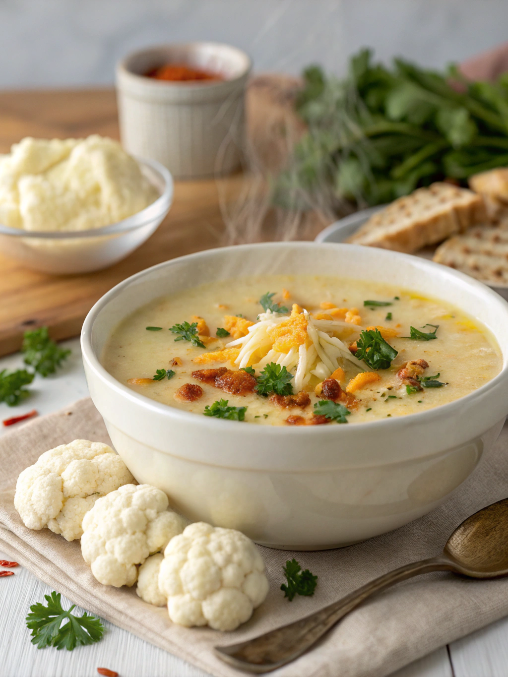 Cheesy Cauliflower Soup