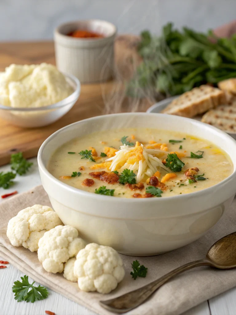 Cheesy Cauliflower Soup Recipe