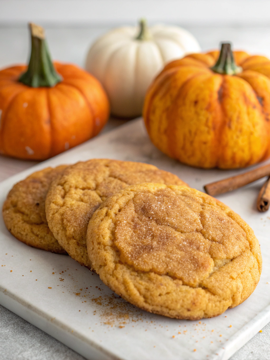 Chewy Pumpkin Snickerdoodle Cookies