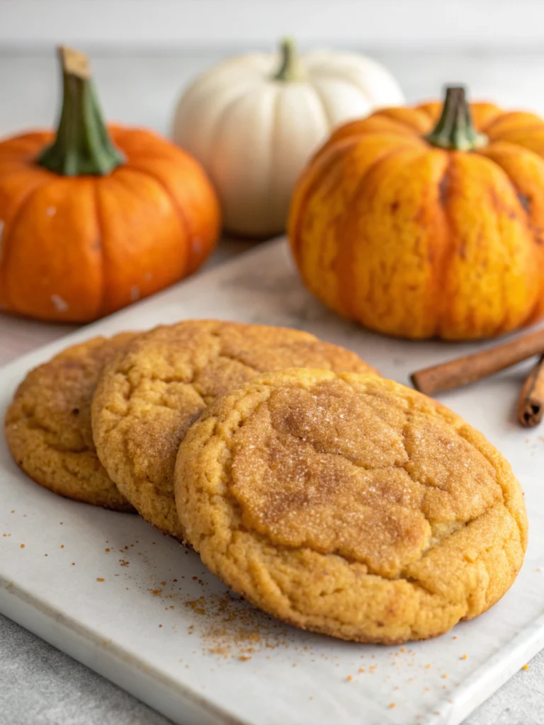 Chewy Pumpkin Snickerdoodle Cookies