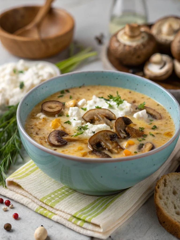 Cottage Cheese Mushroom Soup