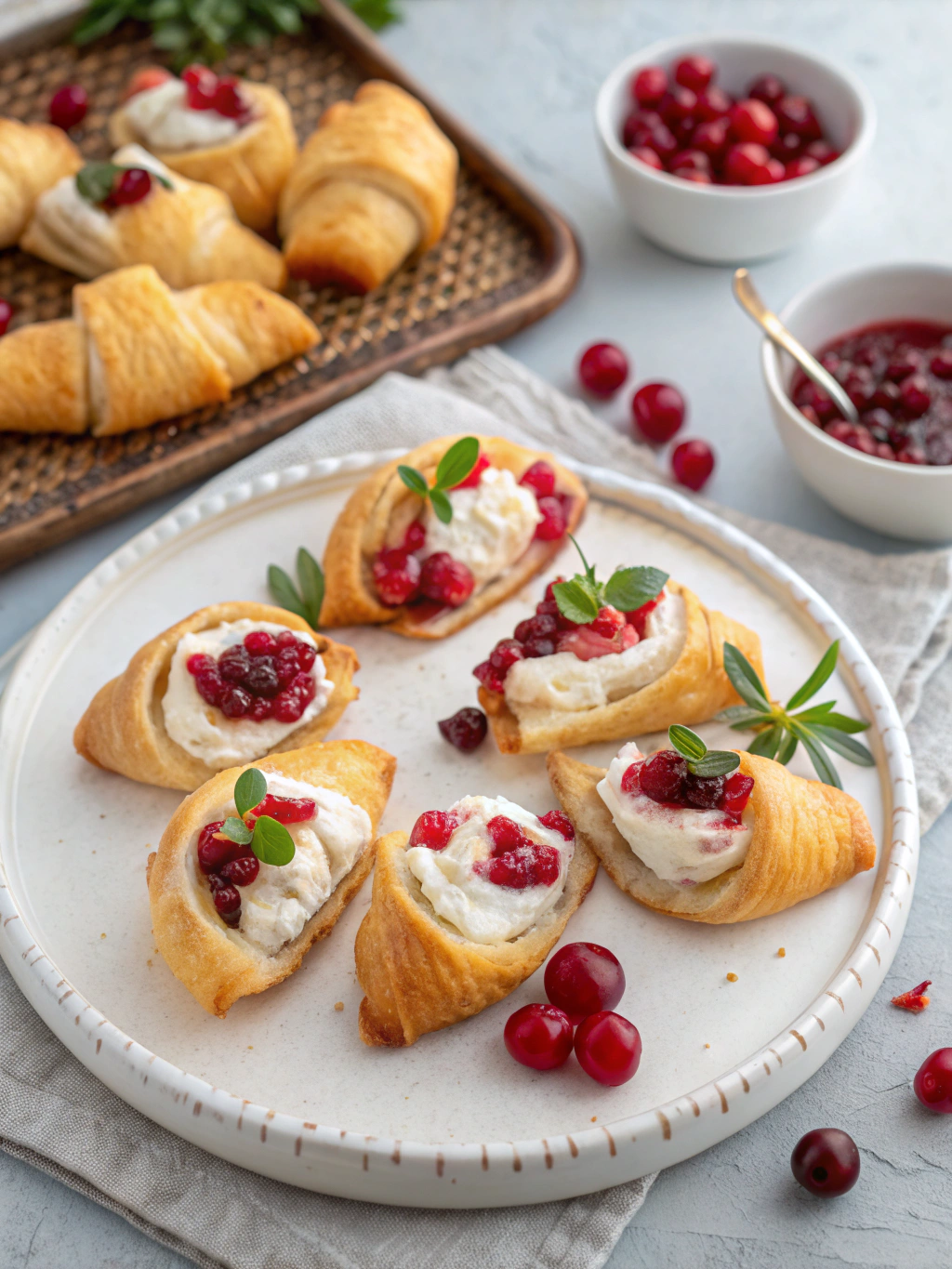 Cranberry Cream Cheese Crescent Bites