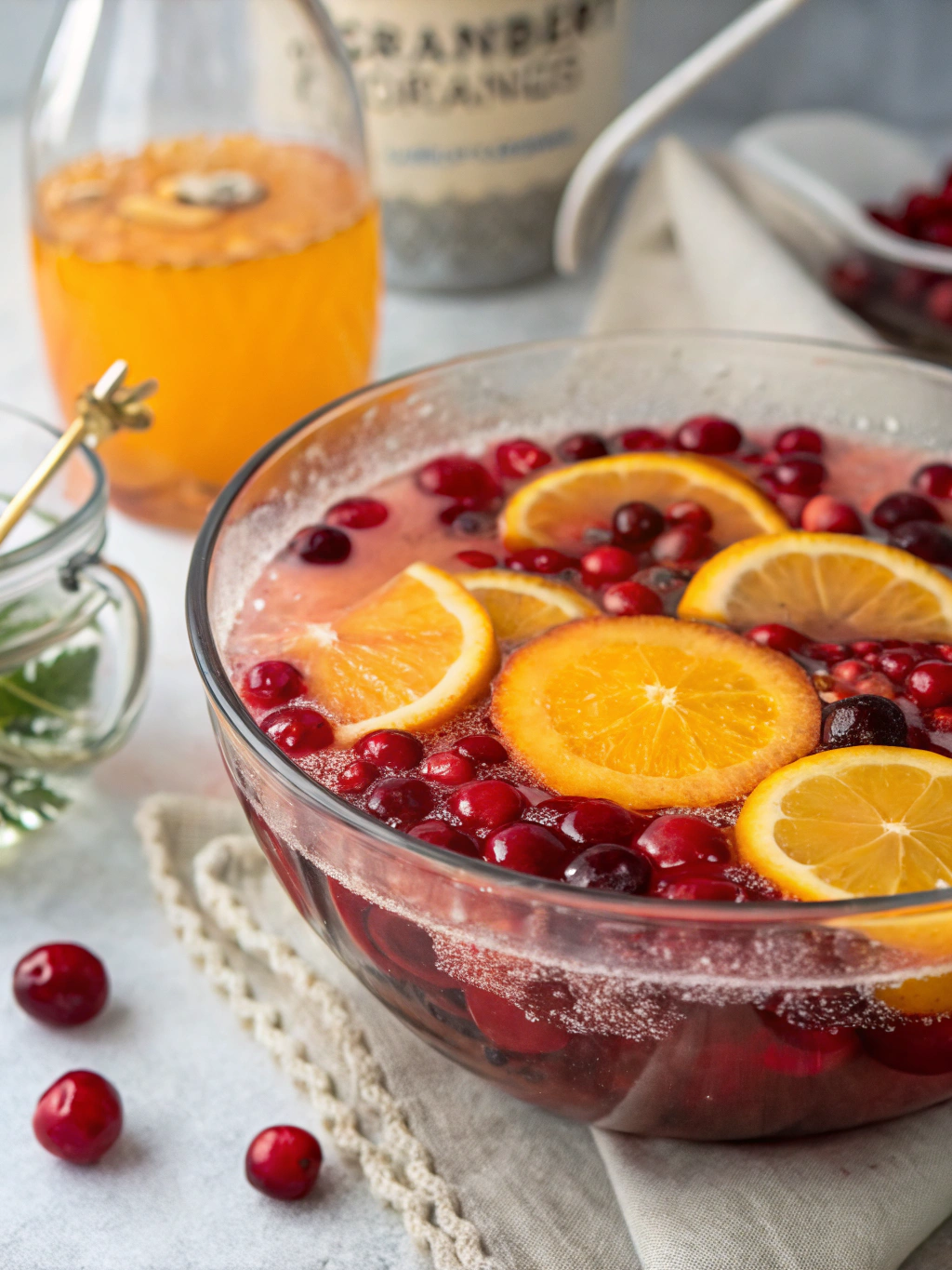 Cranberry Orange Prosecco Punch