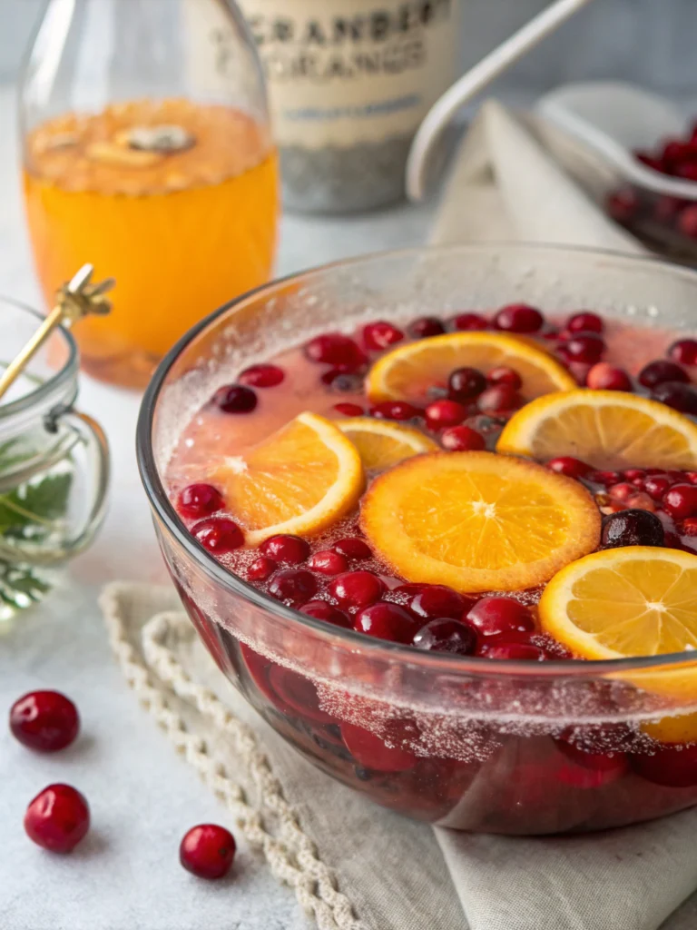 Cranberry Orange Prosecco Punch