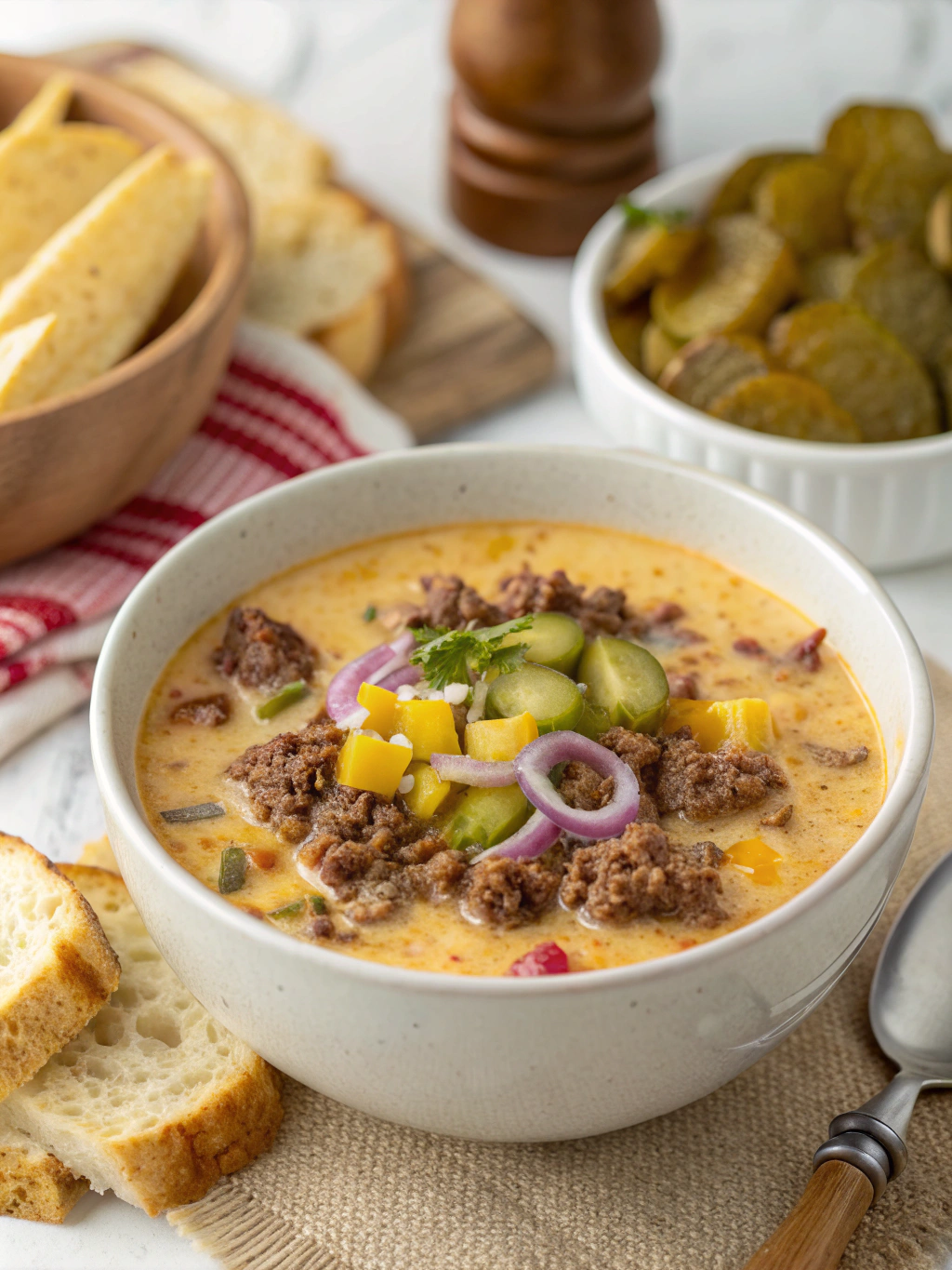 Crockpot Cheeseburger Soup