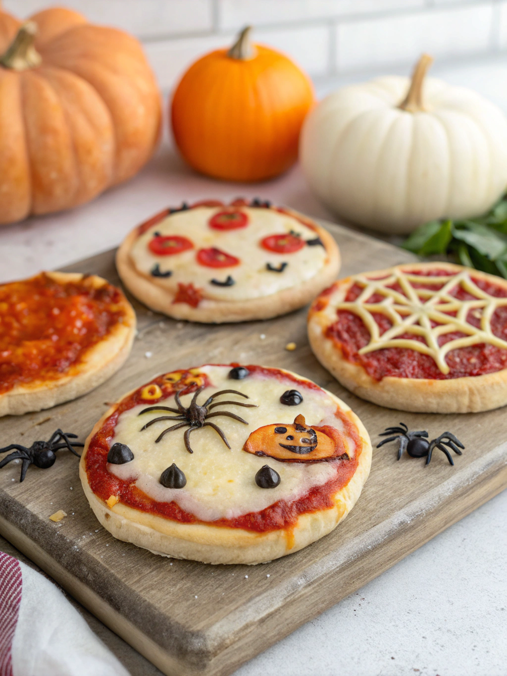Easy Mini Halloween Pizzas