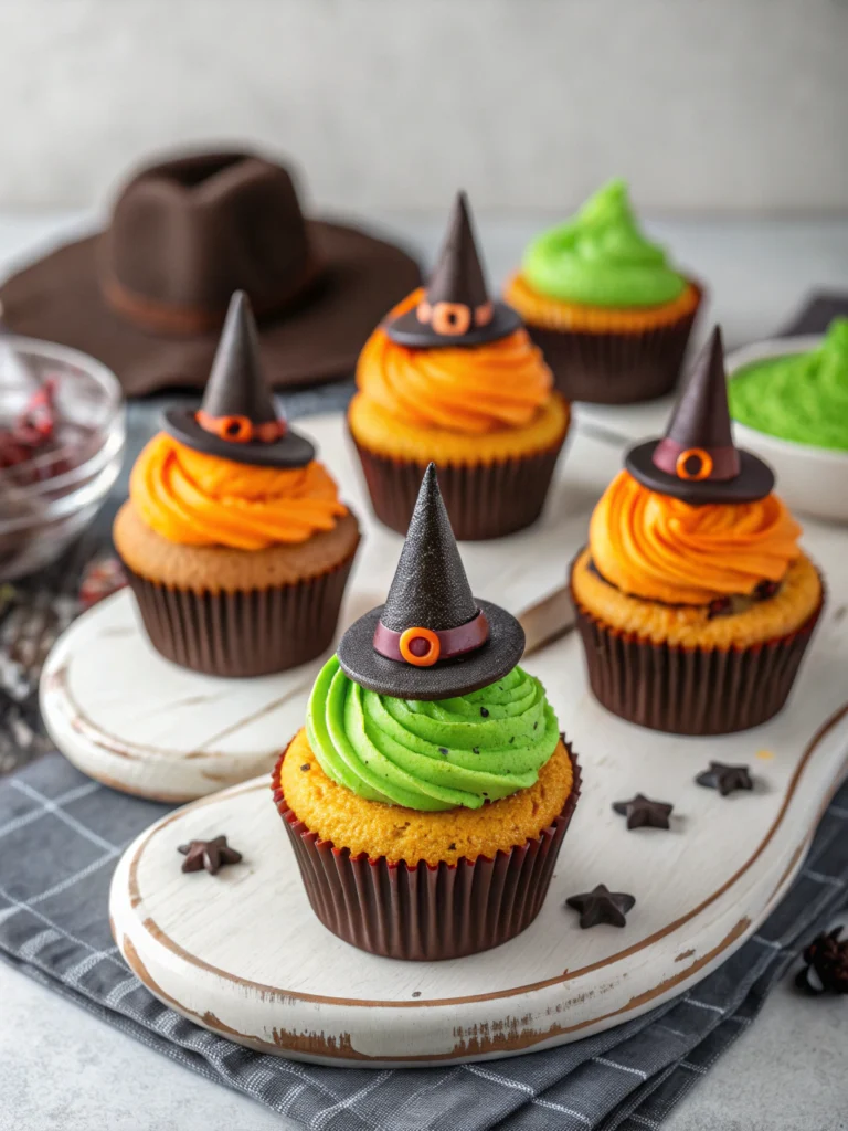 Easy Witch Hat Cupcakes for Halloween