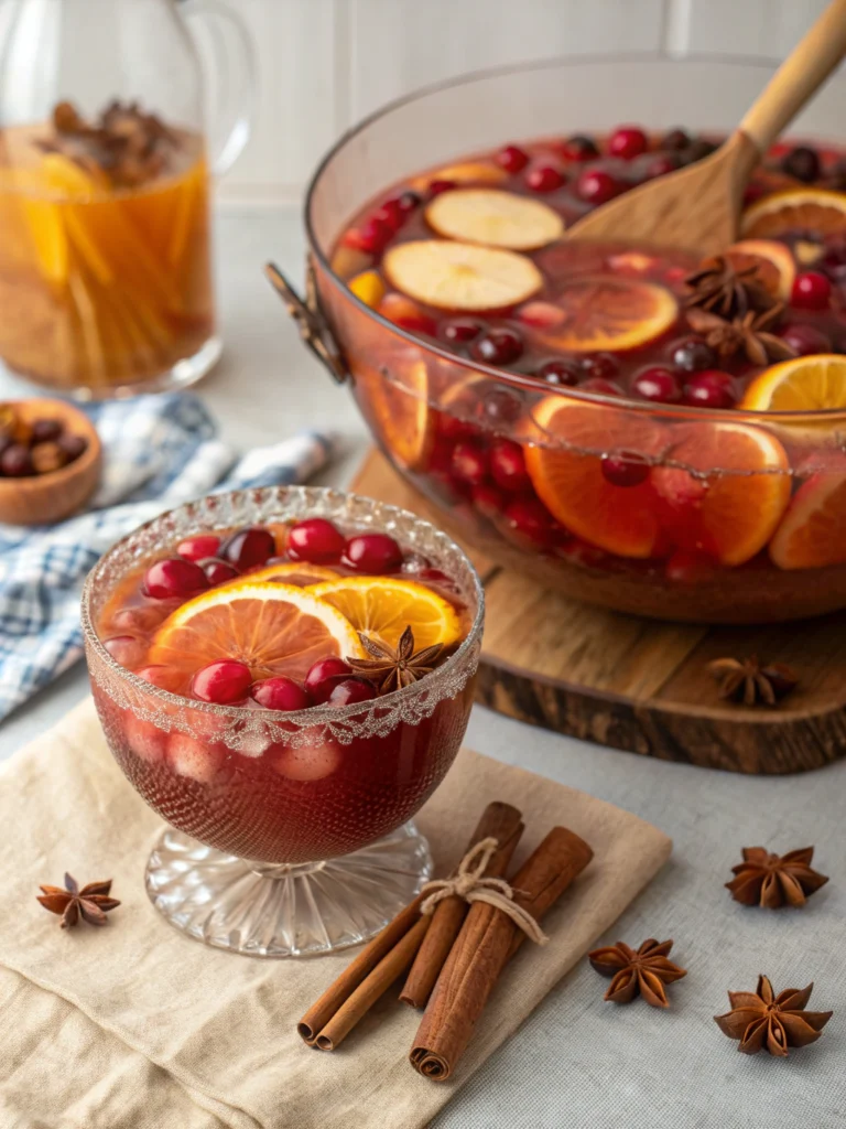 Festive Thanksgiving Punch with Spiced Rum