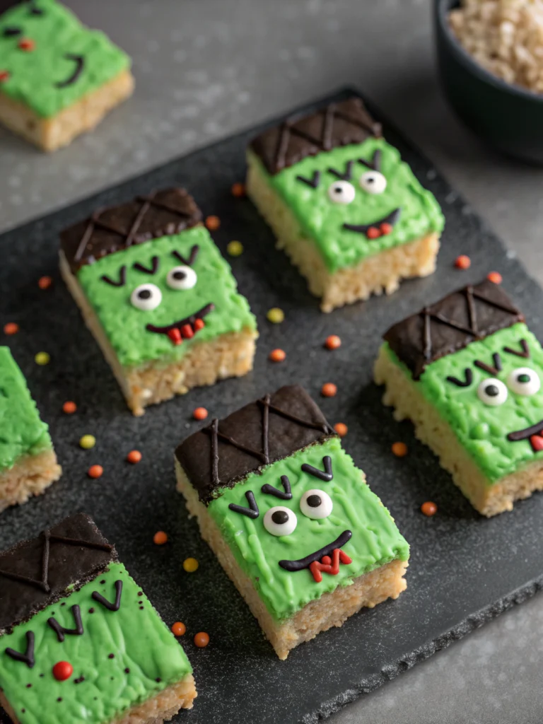 Frankenstein Rice Krispie Treats