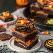 Halloween Oreo Stuffed Brownies