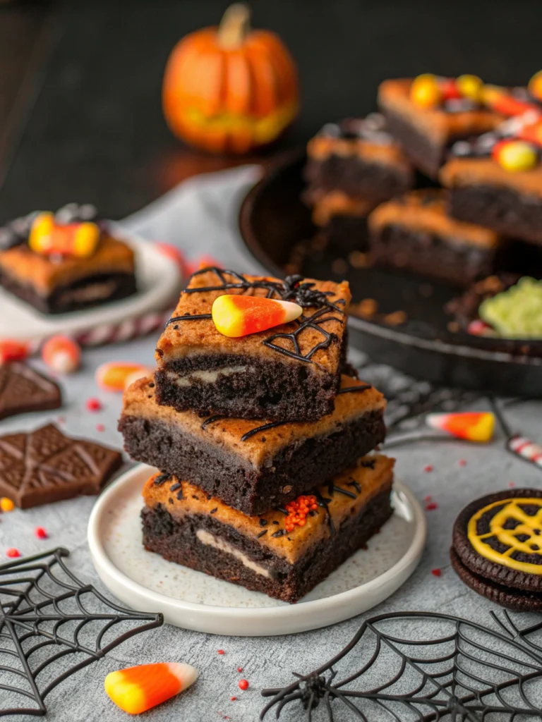 15 Halloween Brownie Ideas + How to Make Them Fudgy 10 Halloween Oreo Stuffed Brownies Recipe