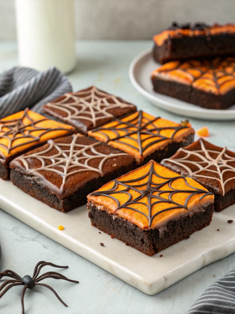 15 Halloween Brownie Ideas + How to Make Them Fudgy 14 Halloween Spiderweb Brownies Recipe