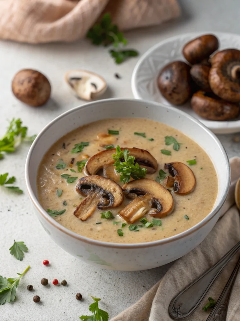 Healthy Creamy Mushroom Soup Without Cream