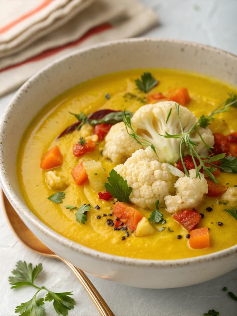 Healthy Mediterranean Cauliflower Soup